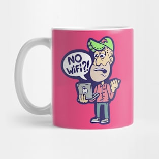 No WiFi cartoon character Nerd Geek Programmer Mug